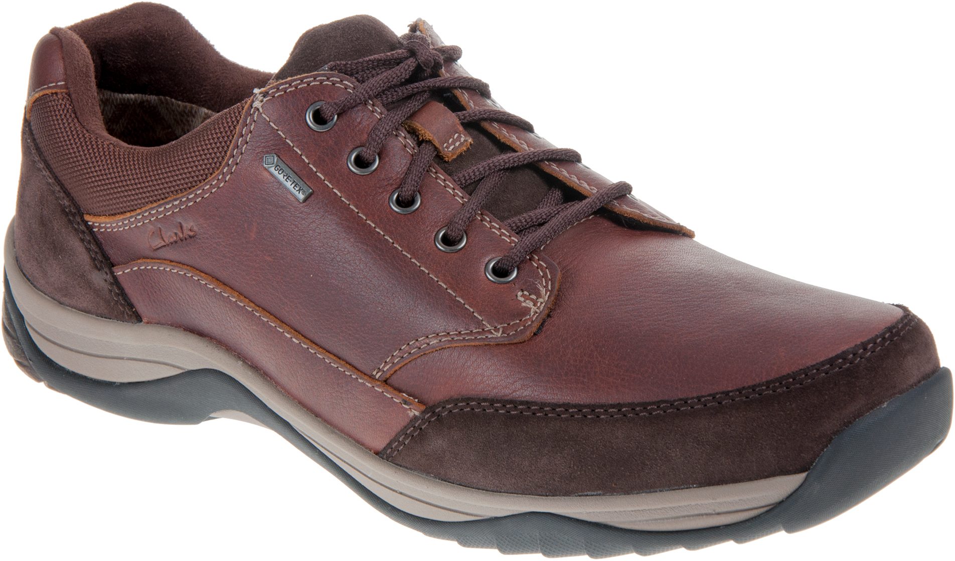 Clarks Baystone Go Gore-Tex Mahogany 26119357 - Casual Shoes - Humphries