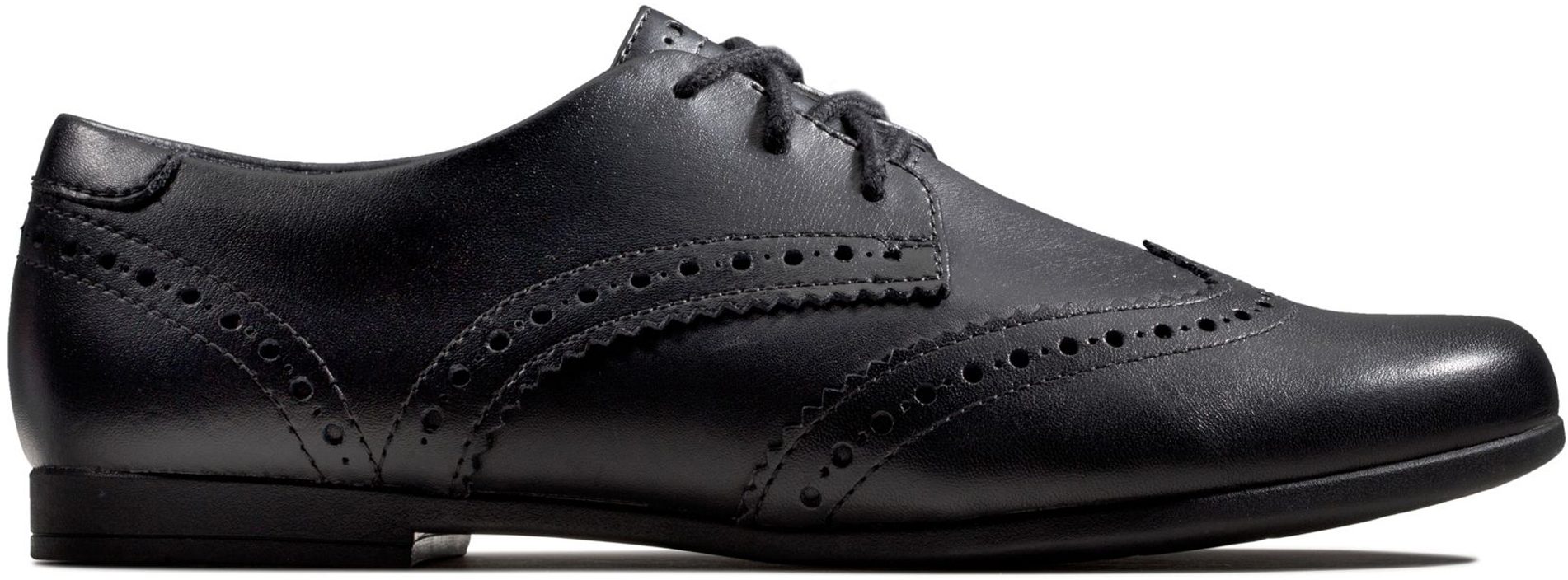 Clarks Scala Lace Youth Black Leather 26142825 Girls School