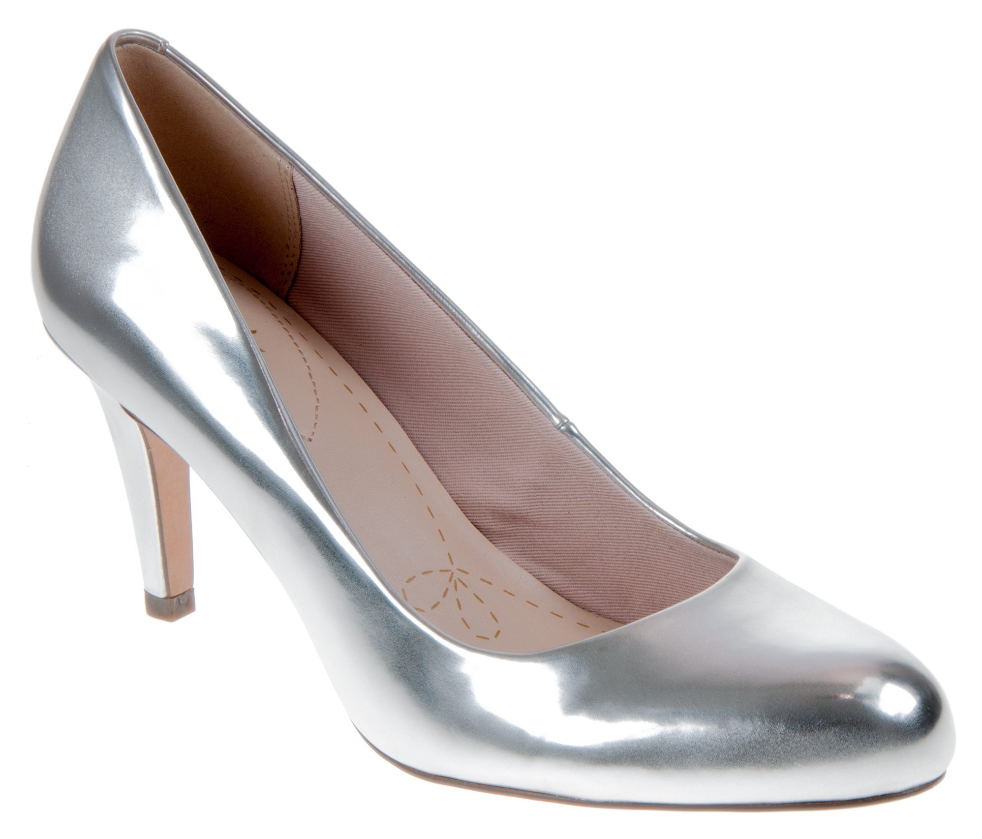 clarks silver pumps