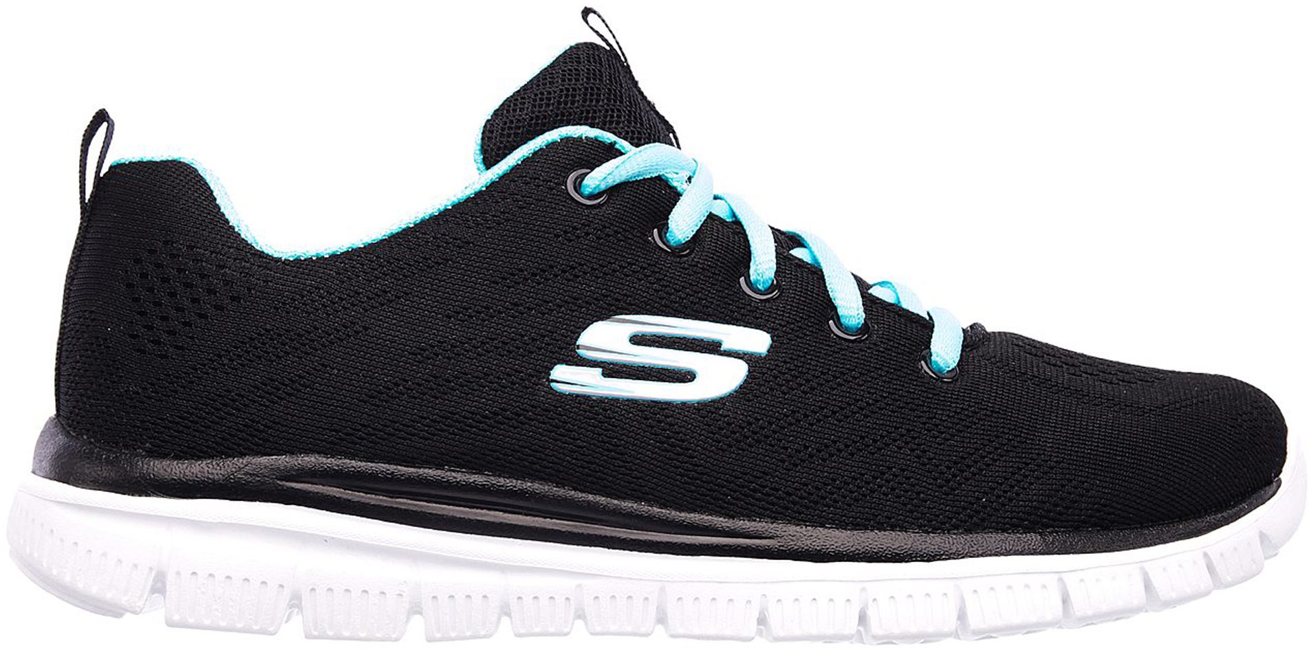 skechers graceful get connected black and rose gold trainers