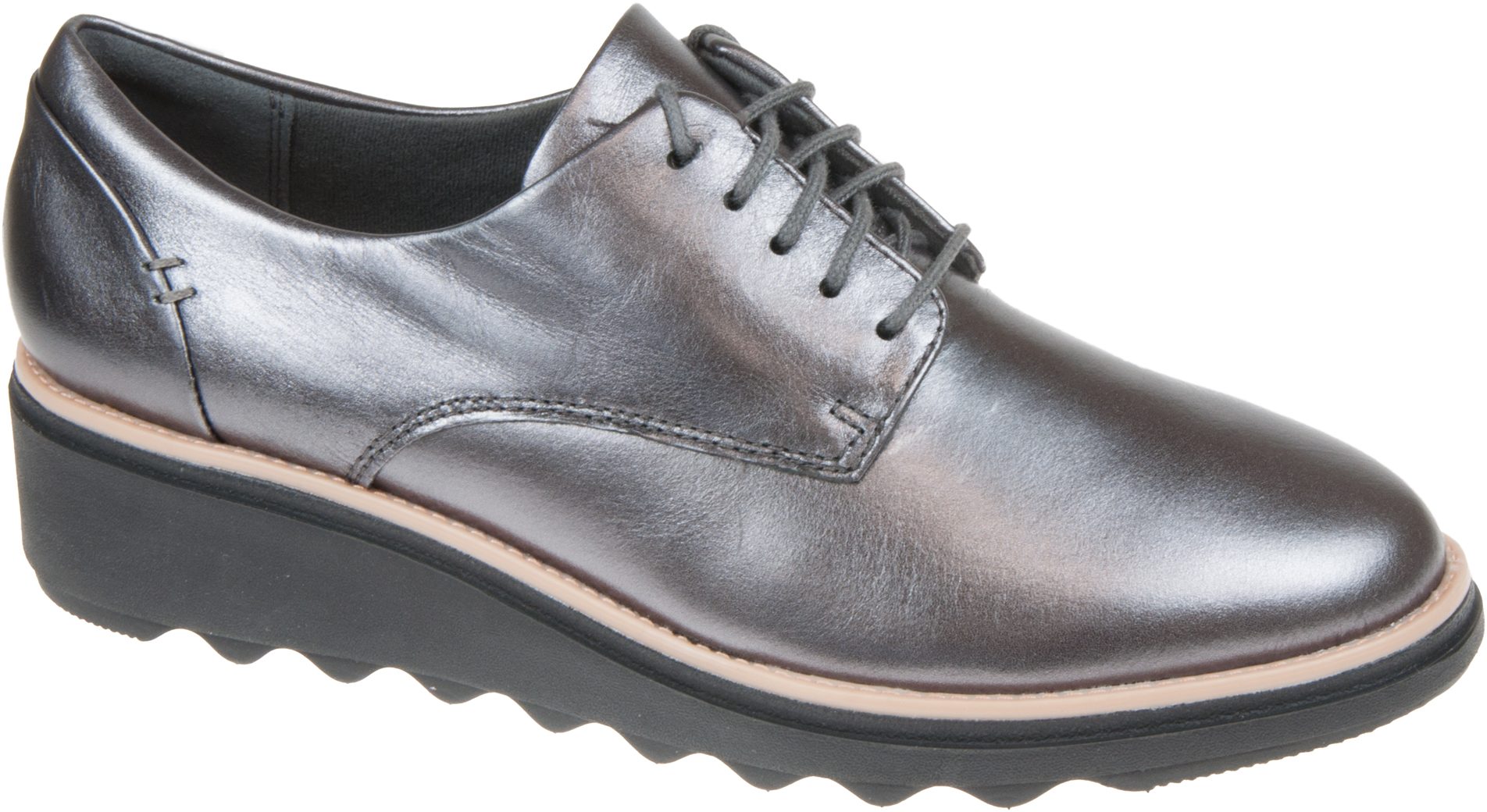 Clarks Sharon Noel Gun Metal Leather 26136364 - Everyday Shoes 