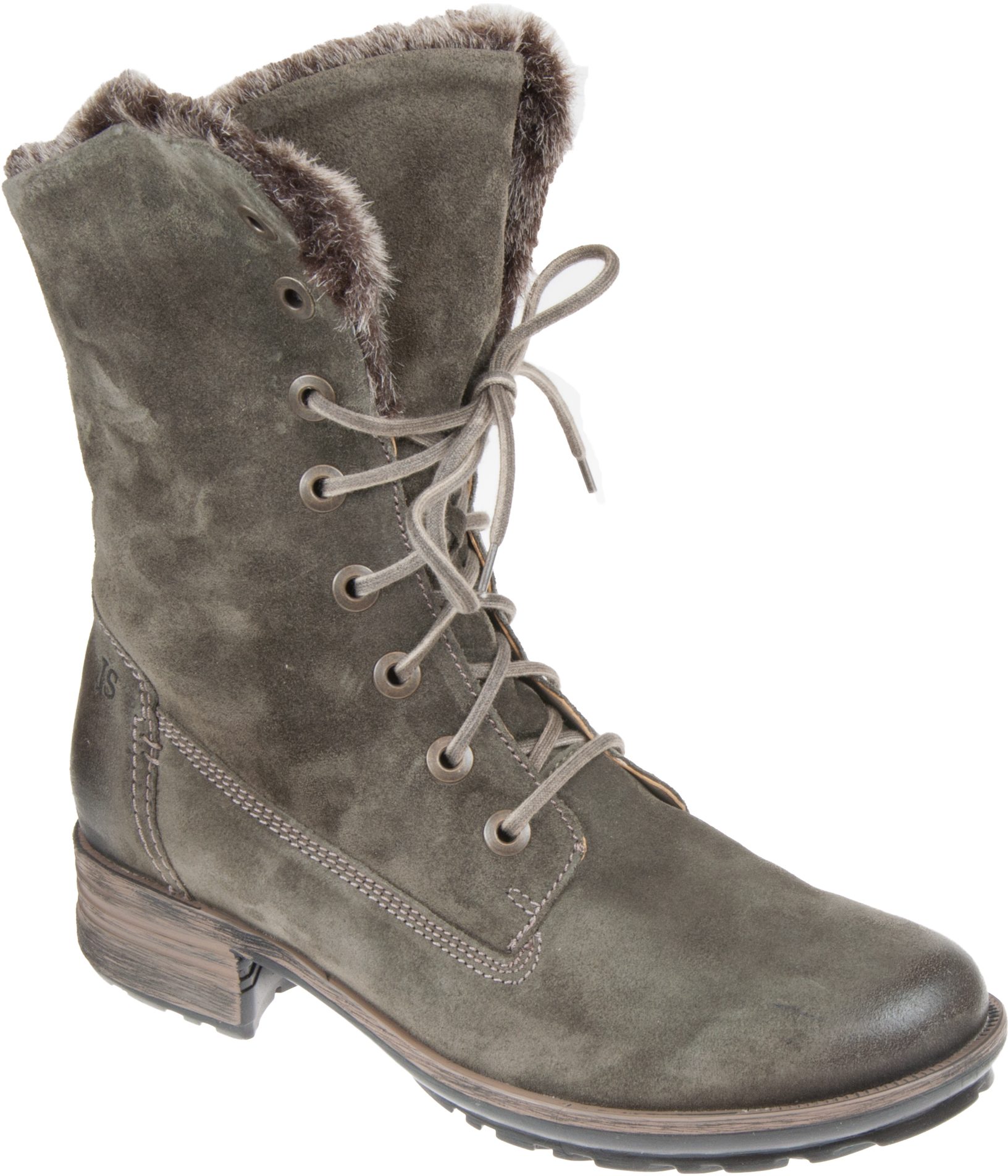 josef seibel sandra 93 suede lace up boots khaki