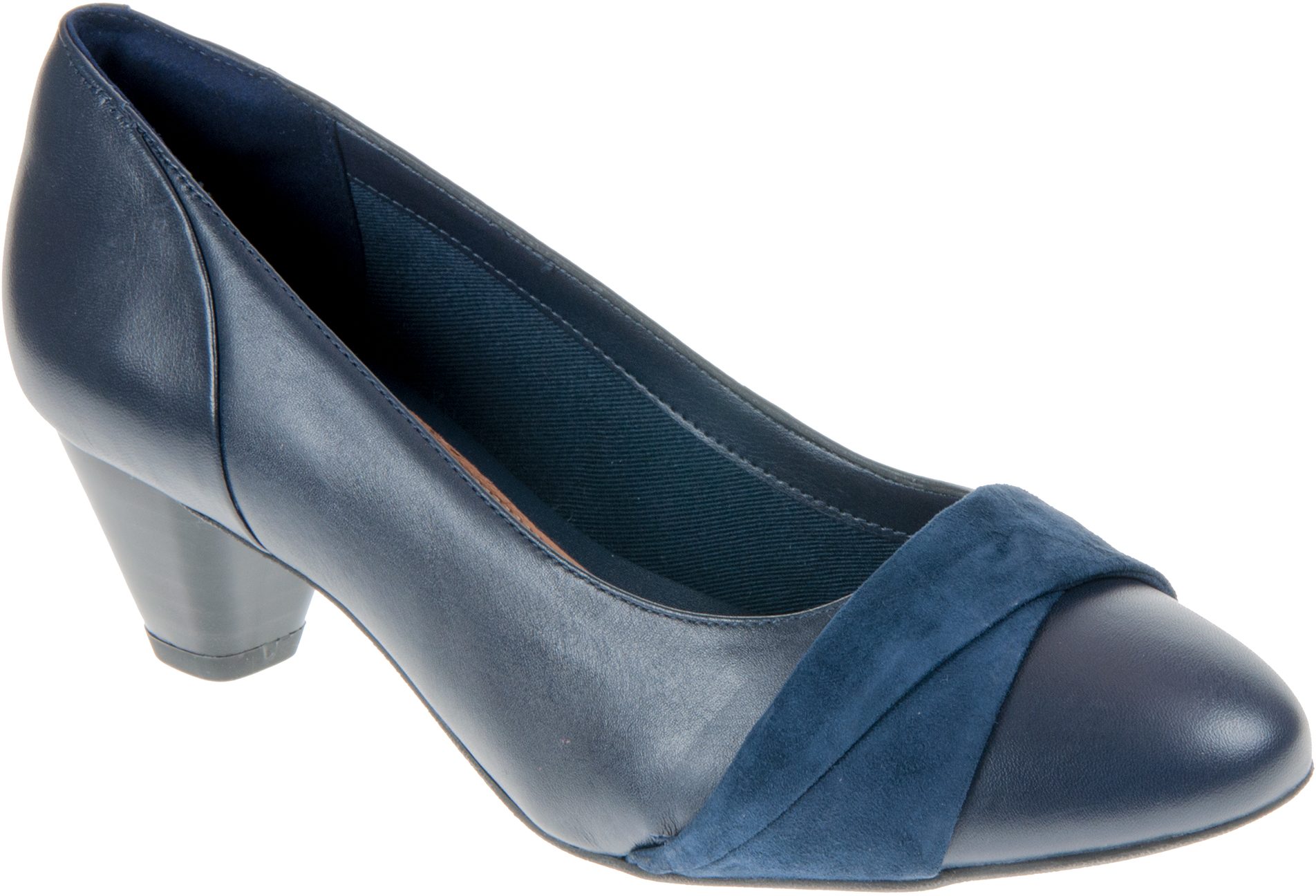 Clarks Denny Louise Navy Combi 26127949 Court Shoes Humphries Shoes