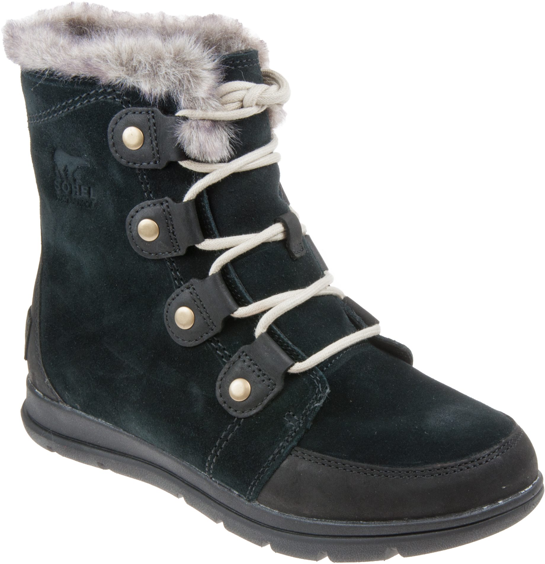 Sorel Explorer Joan Black Dark Stone 1808061 Ankle Boots Humphries Shoes