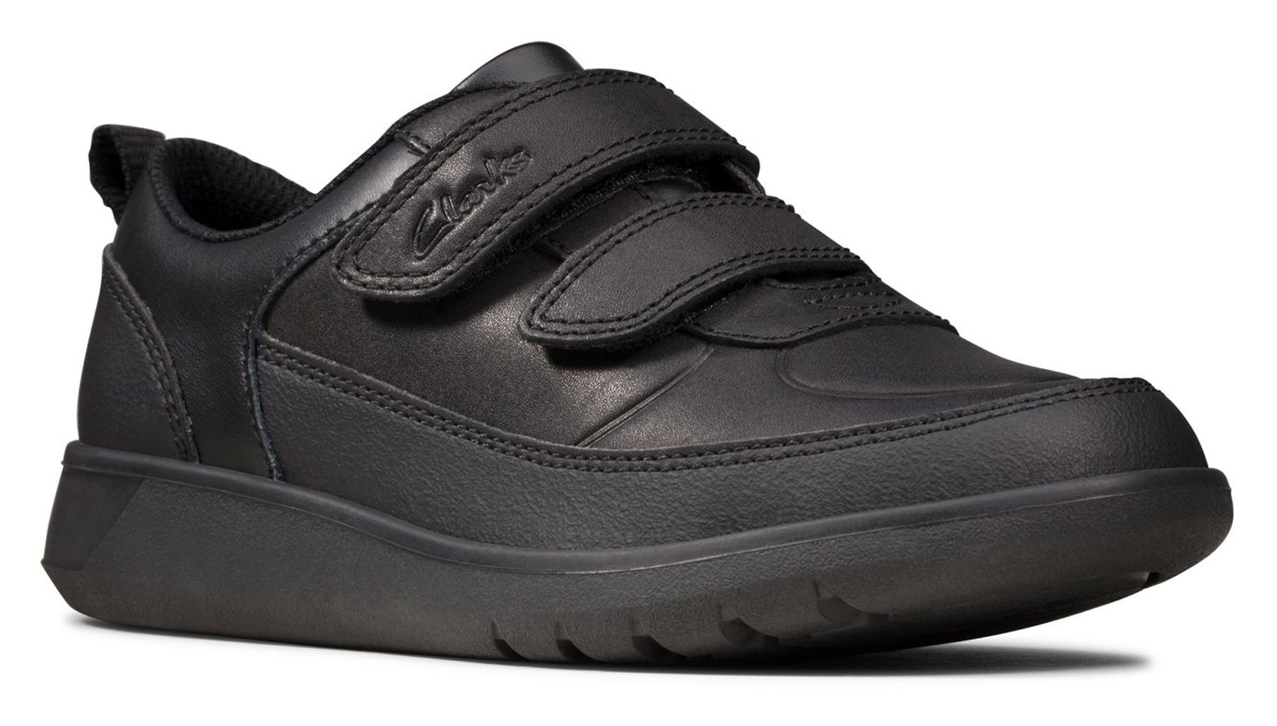 2025 Hábil Zapatos Escolares Clarks Scape Flare Cuero Niño Negras