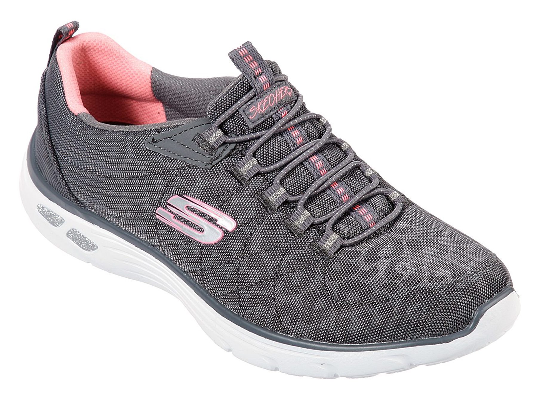 Skechers Relaxed Fit: D'Lux - Spotted Charcoal / Coral 12825 CCCL - Womens Trainers - Humphries Shoes