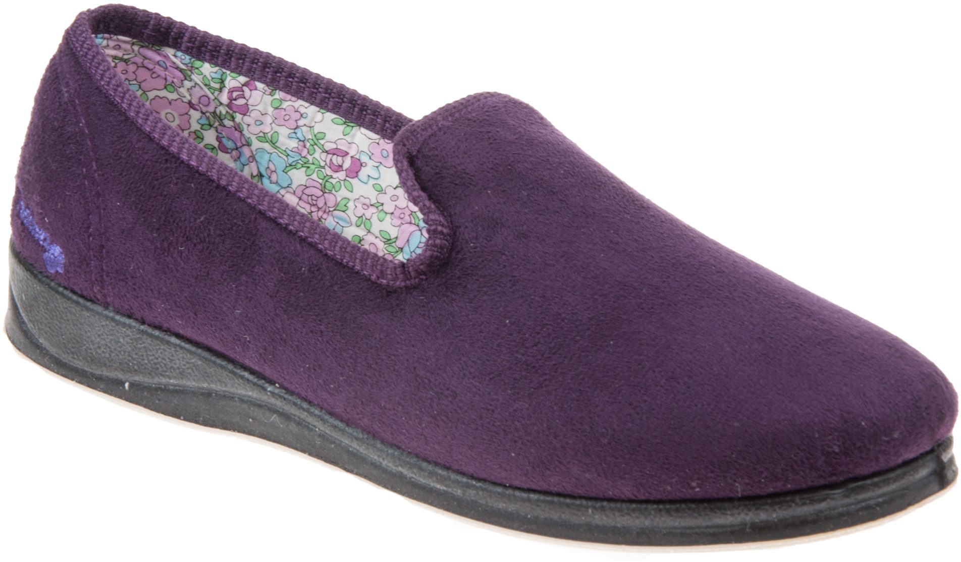 thumbnail interactive-video image 1 of Padders 424n-78 Hug 2E Fit Purple Multi Womens Slippers 1 of 10