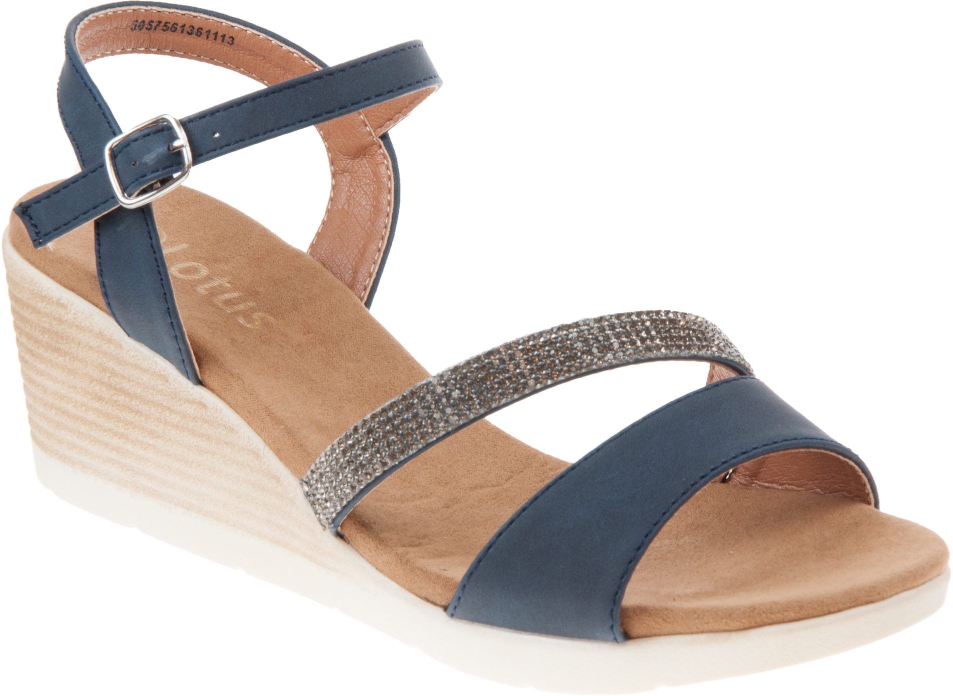Lotus Lilou Navy ULP084 - Full Sandals - Humphries Shoes