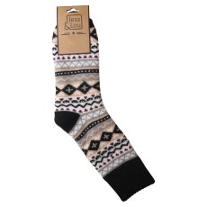 Nordic Pattern Ribbed Socks