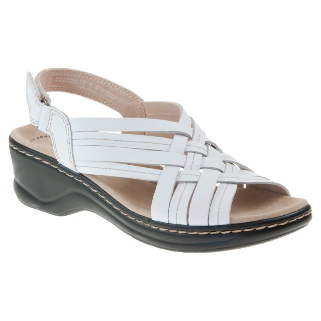 Clarks Lexi Carmen White Leather 26147669 - Full Sandals - Humphries Shoes