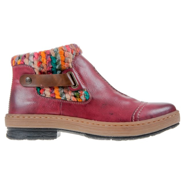 Rieker Nicola Red Multi Z6784-35 - Ankle Boots - Humphries Shoes