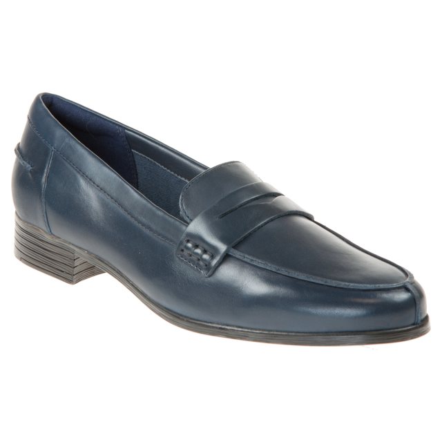 clarks navy loafers