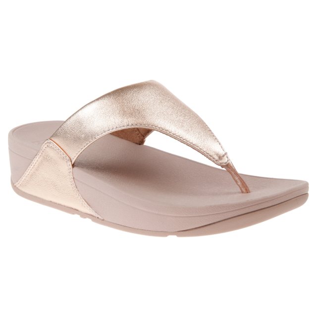 FitFlop Lulu Leather Rose Gold I88-323 - Toe Post Sandals - Humphries Shoes