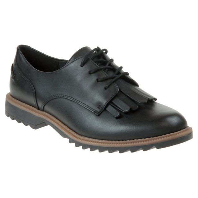 Clarks Griffin Mabel Black Smooth 