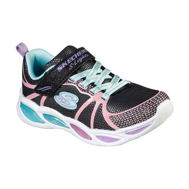 S Lights: Shimmer Beams Sporty Glow Black / Multi 302042L BKMT - Girls Trainers Humphries Shoes