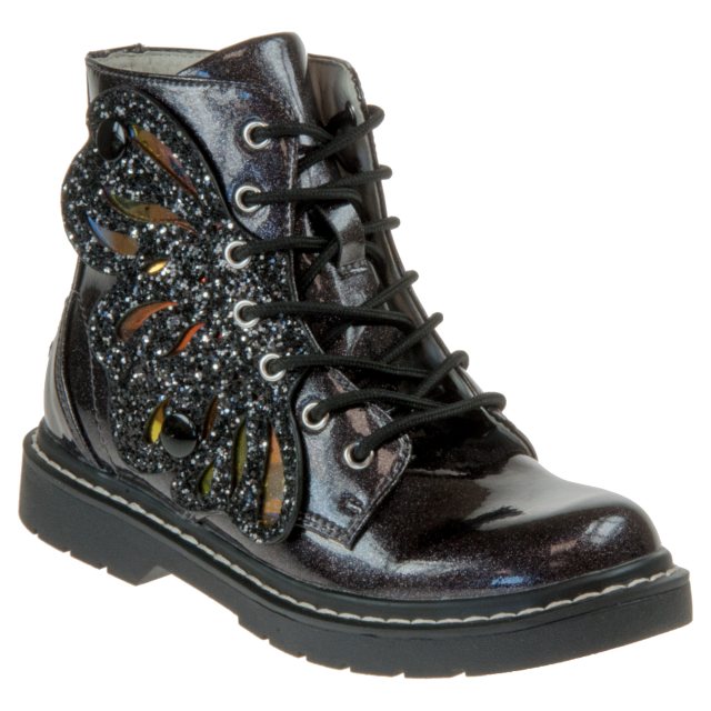 Lelli Kelly Fairy Wings Black Glitter LK5544 Girls Boots
