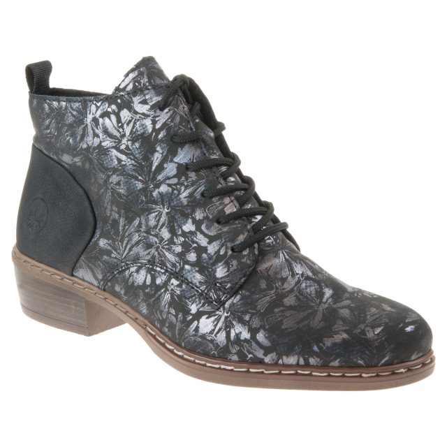 Rieker Fabiola Print Black Metallic Y0830-91 - Ankle Boots - Humphries ...