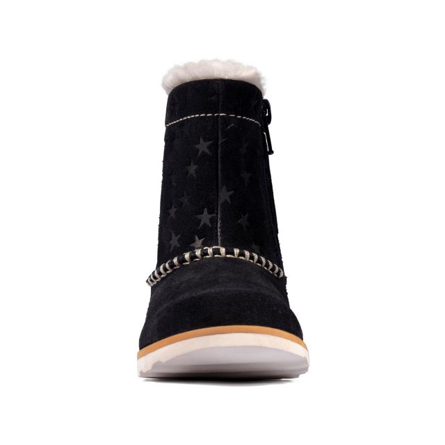 Clarks Crown Piper Toddler Navy Suede 26151578 Girls Boots Humphries Shoes