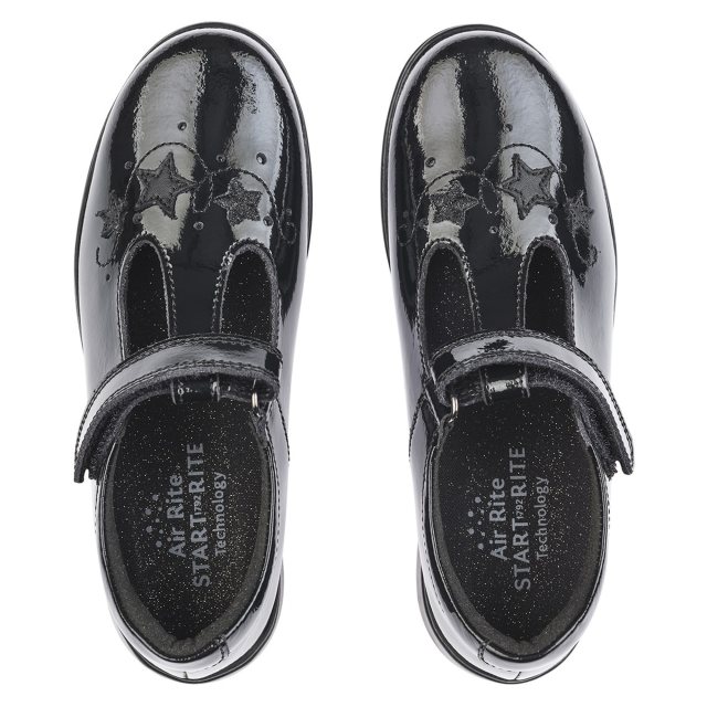 Start-Rite Star Jump Black Patent 2801_3 Girls School Shoes