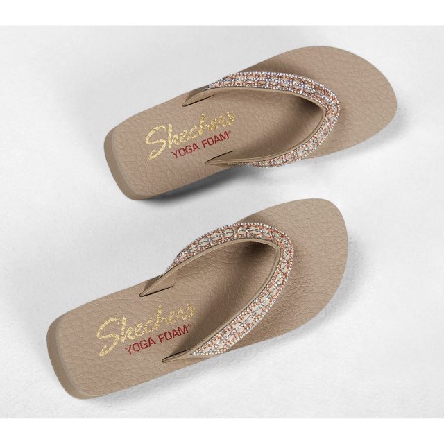 Skechers Vinyasa Glory Day Taupe 31619 TPE Toe Post Sandals Humphries Shoes