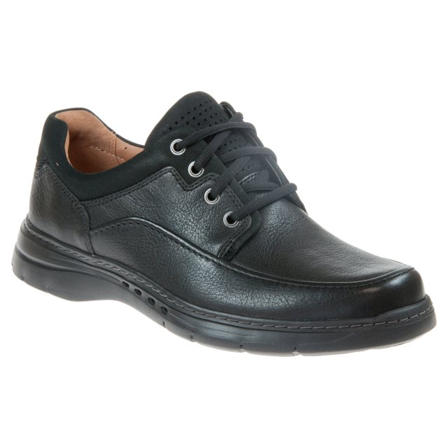 Clarks Un Brawley Lace Black Leather 26151336 - Casual Shoes ...