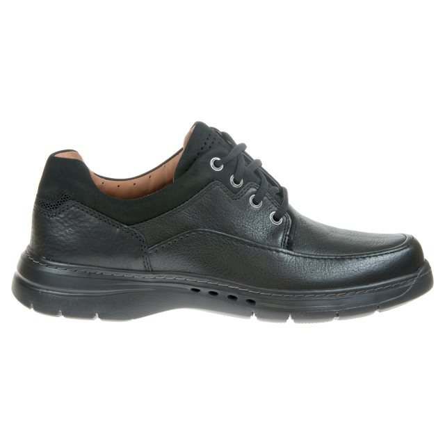 Clarks Un Brawley Lace Black Leather 26151336 - Casual Shoes ...