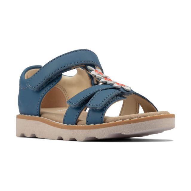 Navy Leather Clarks Crown Root Sandals Clarks Crown Root Toddler