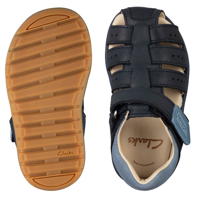 Clarks Roam Bay Toddler Navy Leather 26158036 - First Walkers - Humphries  Shoes