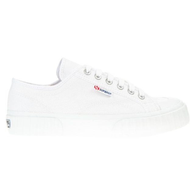 superga 2630 stripe total white fabric