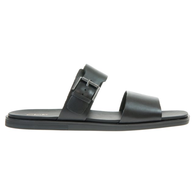 Clarks Ofra Slide Black Leather 26158693 - Mule Sandals - Humphries Shoes