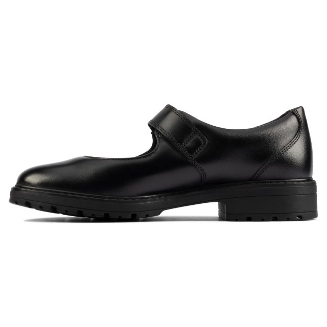 Clarks Loxham Walk Youth Black Leather 