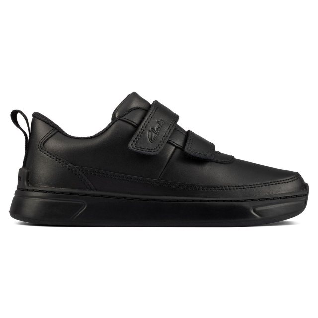 Clarks Vibrant Glow Kid Black Leather 26162262 Boys School Shoes Humphries Shoes