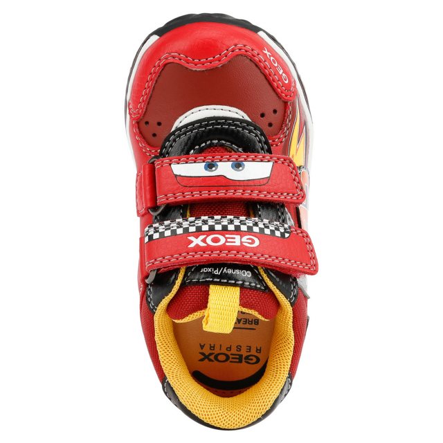 Geox B Todo Boy Sneakers - Breathable Lighted Casual Shoes For Toddlers/Kids (Navy/Red)