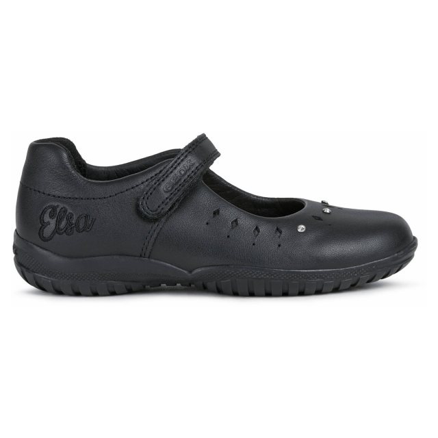 Geox Shadow Frozen Black J16A6B 00043 C9999 Girls School Shoes