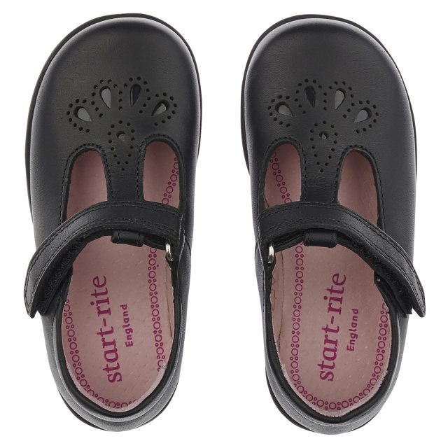 Start Rite Daisy May Black Leather 1678 7 Girls Shoes Humphries Shoes