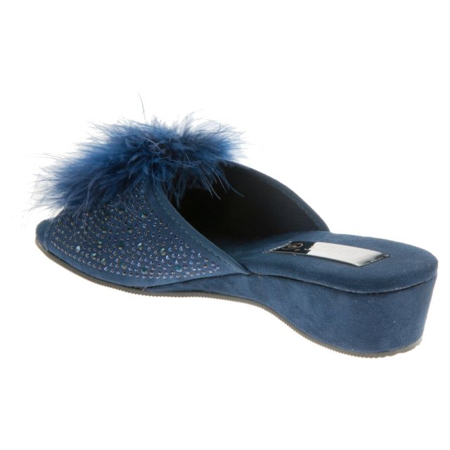 Lotus Allure Navy Diamante ULH033EJ Mule Slippers Humphries Shoes