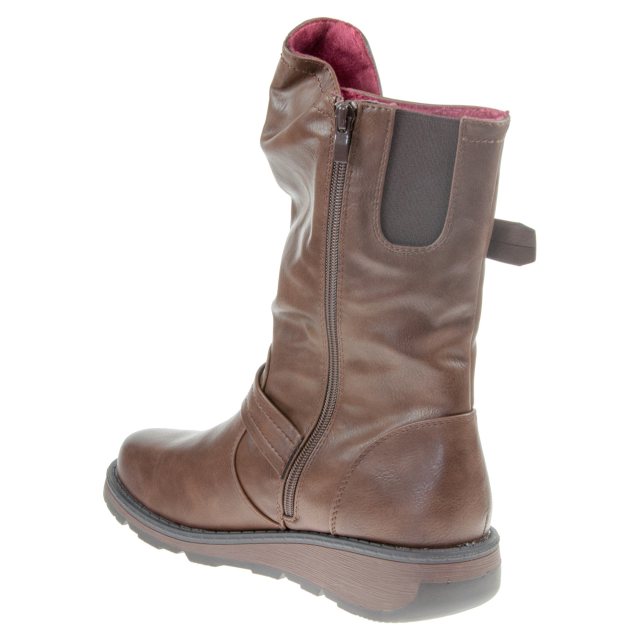 Heavenly Feet Brown Leather Mid Calf Boots Womens Heavenly