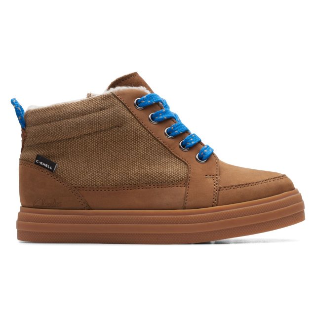 Clarks Nova Rain Kid Brown Leather 26162056 - Boys Boots - Humphries Shoes
