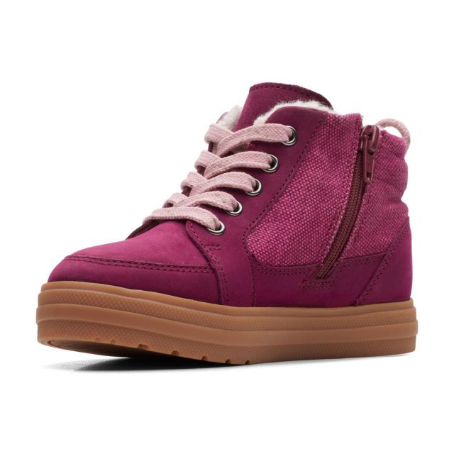 Clarks Nova Rain Kid Purple Leather 26162351 Girls Boots Humphries Shoes