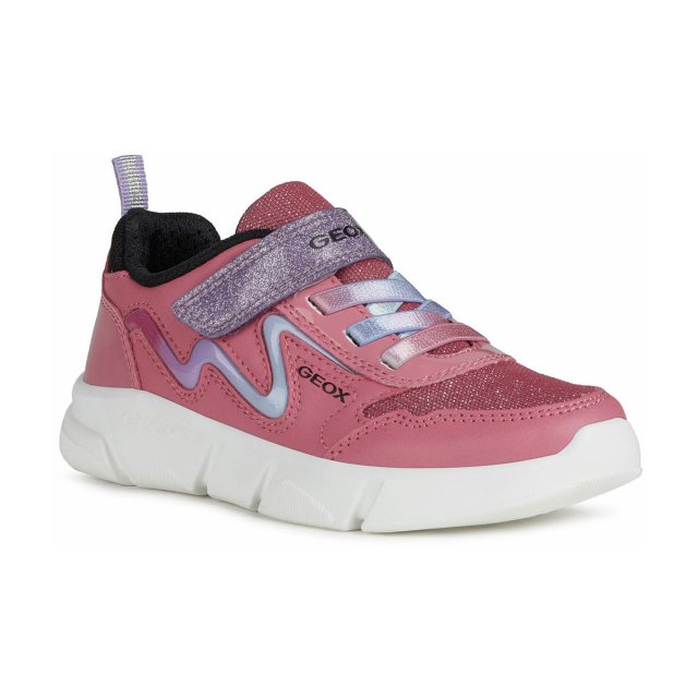 Geox J ARIL Girl Sneaker Enfant Fille - Chaussures Respirantes Avec Technologie Respira