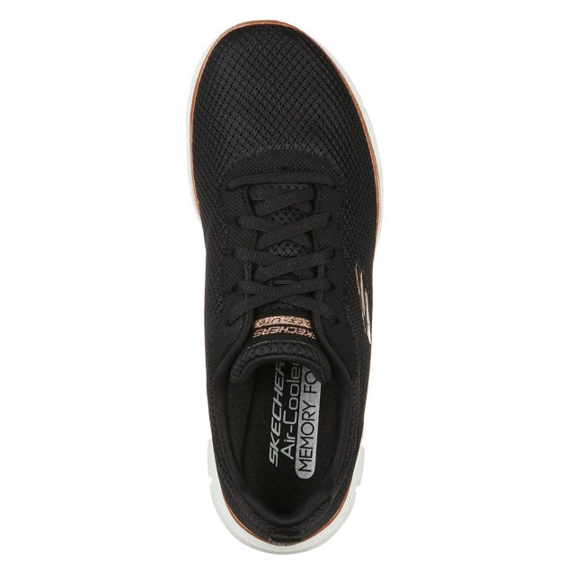 Skechers Black \u0026 Gold Flex Appeal 4.0 Trainers