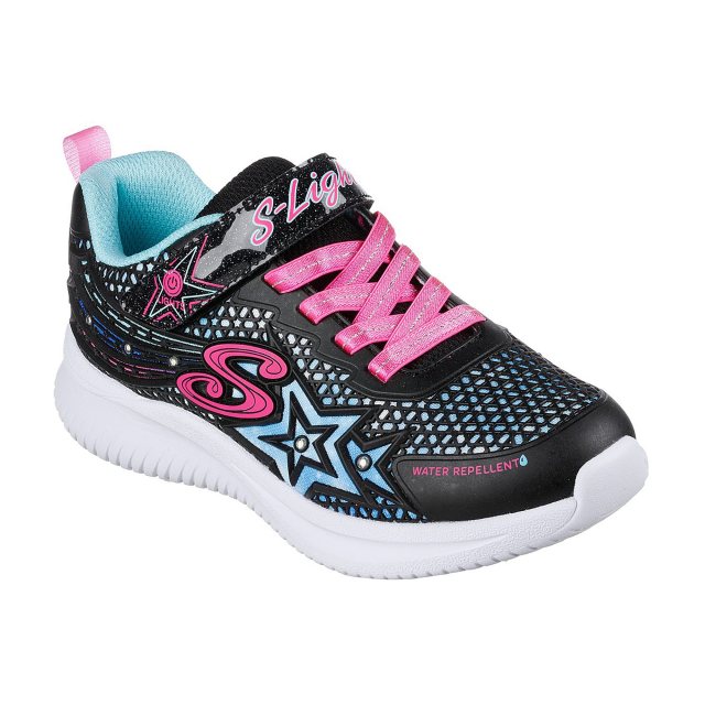 Skechers S Lights: Jumpsters Wishful Star Black Pink 302323L