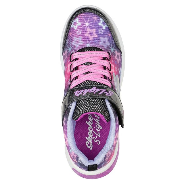 Skechers S Lights Star Sparks Black Multi 302324L BKMT Girls Trainers Humphries Shoes