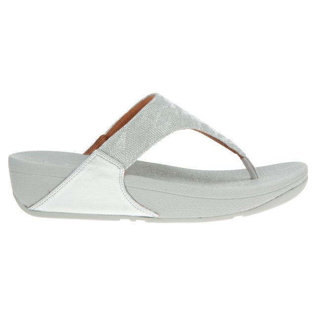 FitFlop Lulu Glitz Toe-Post Silver ET8-011 - Toe Post Sandals ...