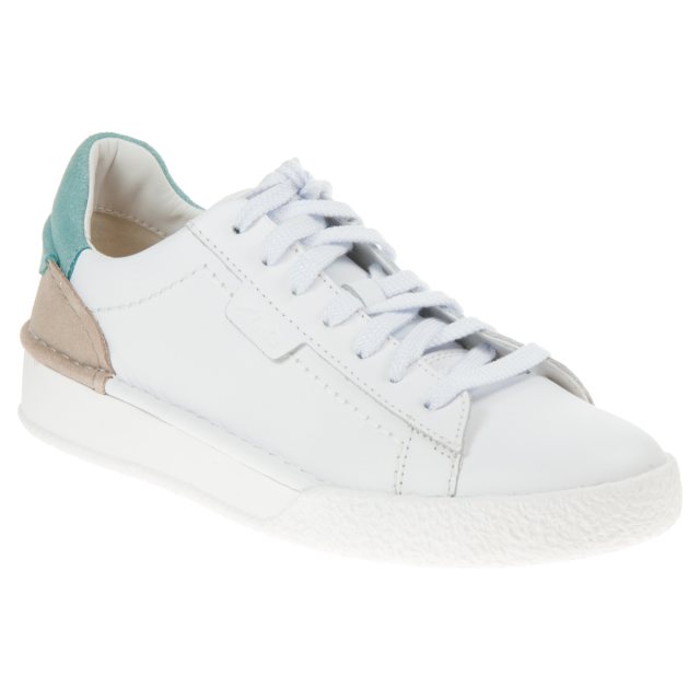 Clarks Craft Cup Lace White / Turquoise 26164240 - Everyday Shoes ...