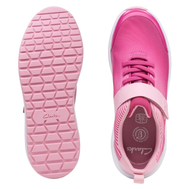 Clarks Aeon Pace Older Pink Interest 26169723 Girls Trainers Humphries Shoes
