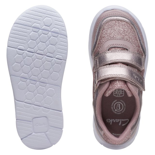 Clarks Ath Sonar Kid Pink Sparkle Leather 26168868 Girls Shoes Humphries Shoes
