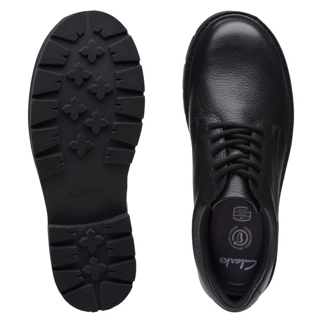 Clarks Prague Lace Youth Black Leather 26169271 Girls School Shoes Humphries Shoes