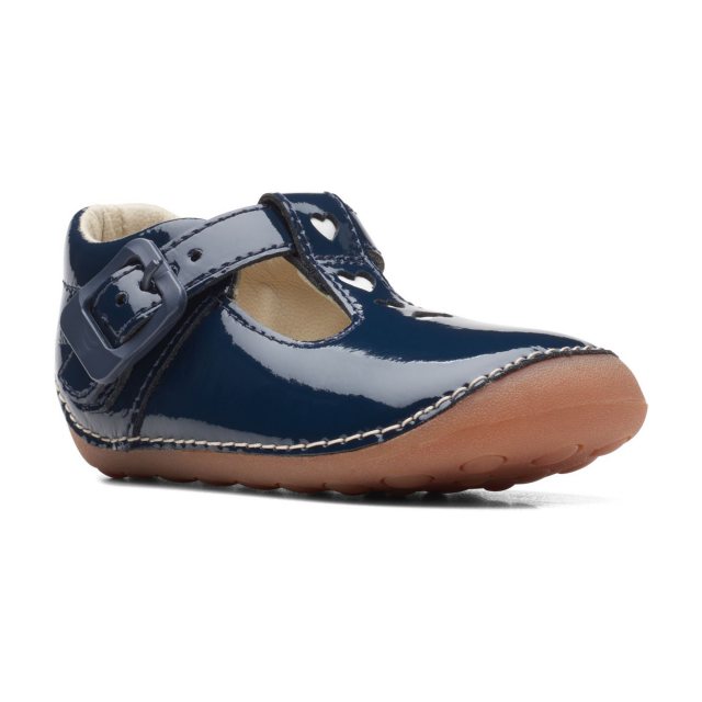 Clarks girls navy shoes on sale
