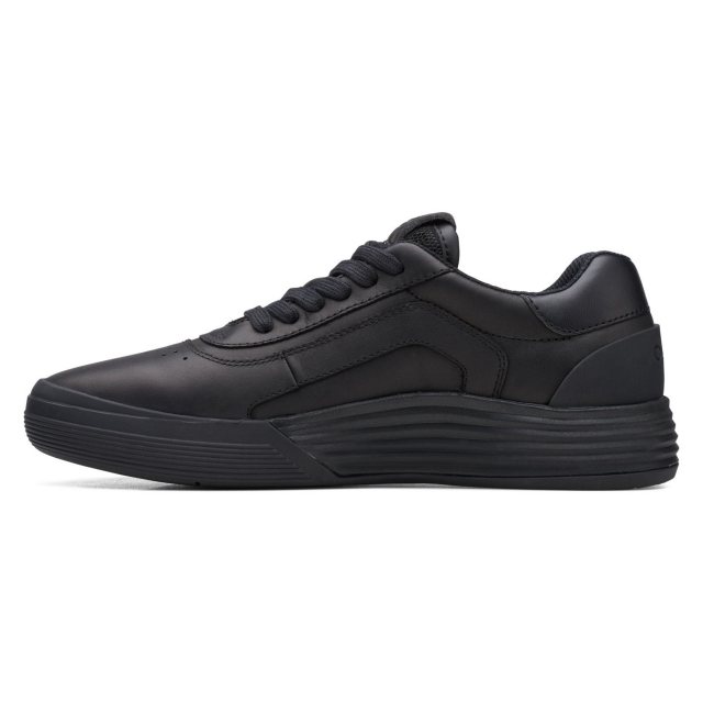 Clarks Cica Older Black Leather 26168530 Boys Trainers